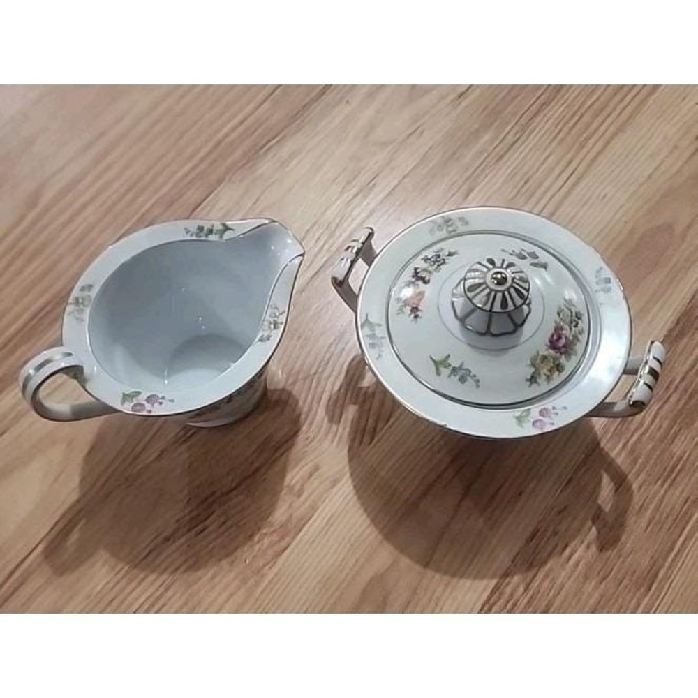 Beautiful Noritake China Cream Sugar Rose China pattern Occupied Japan Vintage